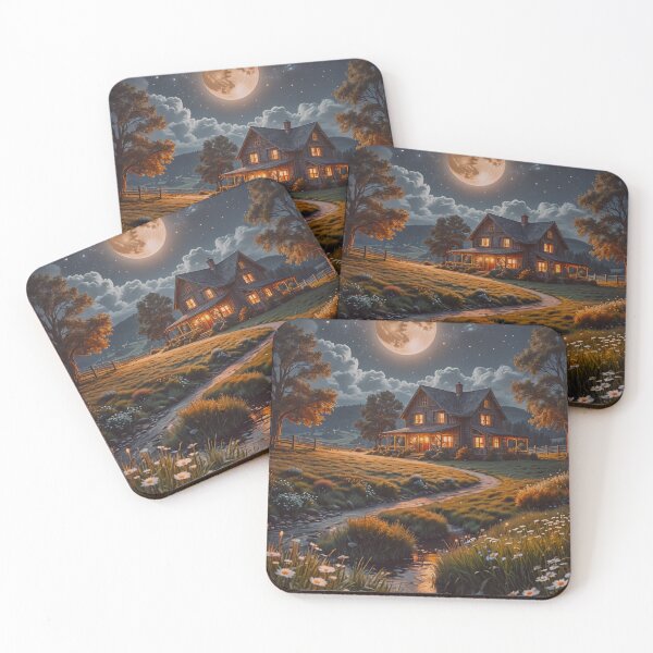 Item preview, Moonlit Country House Wall Art designed and sold by BeautifulVirtues.