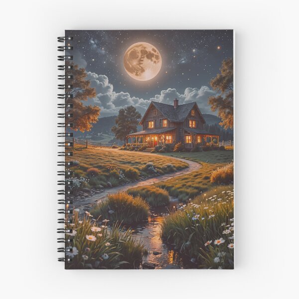 Item preview, Moonlit Country House Wall Art designed and sold by BeautifulVirtues.
