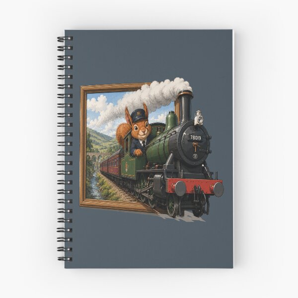 Item preview, Bursting Through Happy Squirrel Steam Train Driver designed and sold by SecretSquirrellDesigns.