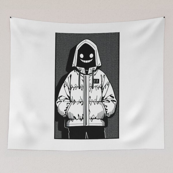 Item preview, Fashion - Man in White Puffer Jacket Hood Up Streetwear Anime designed and sold by AnimeShin.