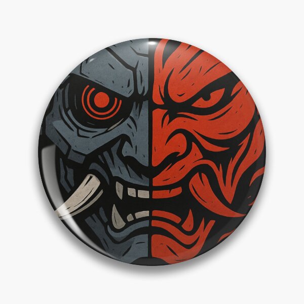 Item preview, Split Oni Mask Samurai Poster designed and sold by codeslinger.