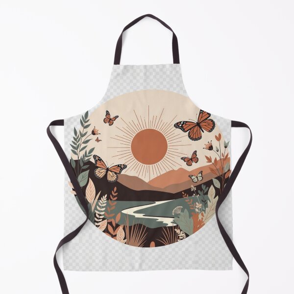 Item preview, Boho Monarch Butterfly River Landscape | Earth Tone Sunset Nature Art designed and sold by GalleryPeak.
