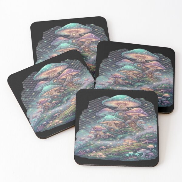 Item preview, Surreal Glowing Mushroom Forest Landscape Art designed and sold by DailySparks.