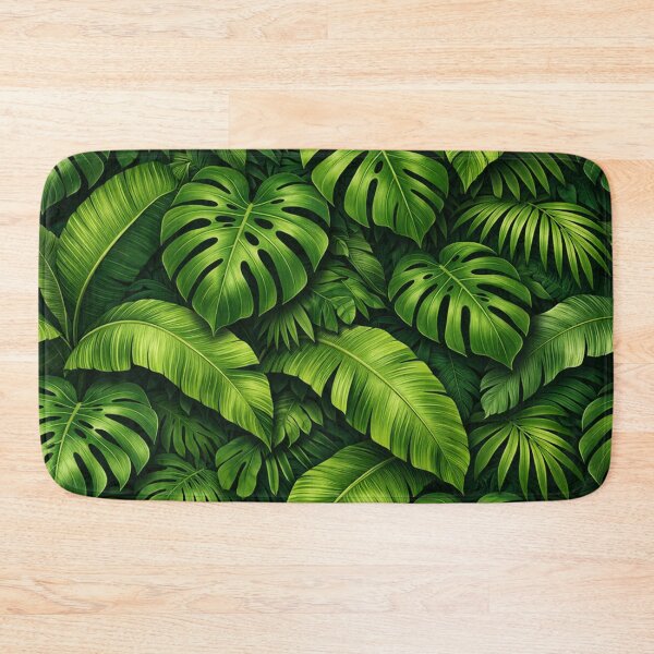 Item preview, Tropical Monstera and Banana Leaf Jungle Pattern designed and sold by Owcomm.