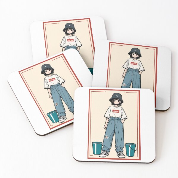 Item preview, Fashion - Man in White Top Bucket Hat Baggy Jeans Streetwear Anime Variant 2 designed and sold by AnimeShin.