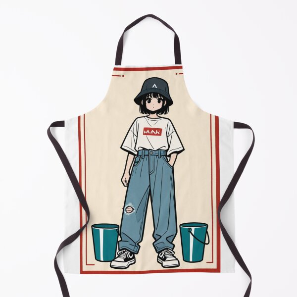 Item preview, Fashion - Man in White Top Bucket Hat Baggy Jeans Streetwear Anime Variant 2 designed and sold by AnimeShin.