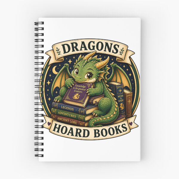Item preview, Dragons Hoard Books | Fantasy Reader Dragon Bookworm Design designed and sold by Digital Culture Studio.