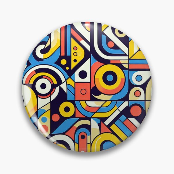 Item preview, Mid-Century Modern Blue, Yellow And Red Geometric Pattern designed and sold by DEC02.