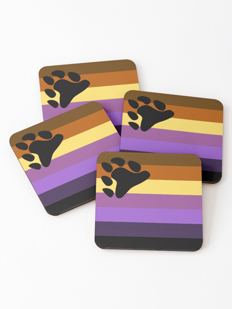 Thumbnail 1 of 5, Coasters (Set of 4), Non-binary bear Pride designed and sold by BeccaPaintmore.