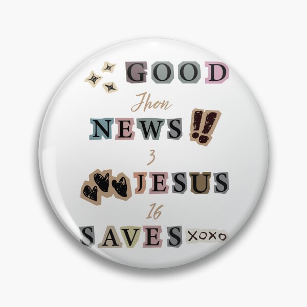 Item preview, John 3 16, Good New Jesus Saves, God So loved the World, Scrapbook Collage designed and sold by Forevermore.