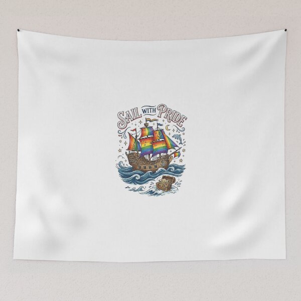 Item preview, Pride Ship Sailing With Rainbow Sails And Treasure Chest designed and sold by longngusuc.