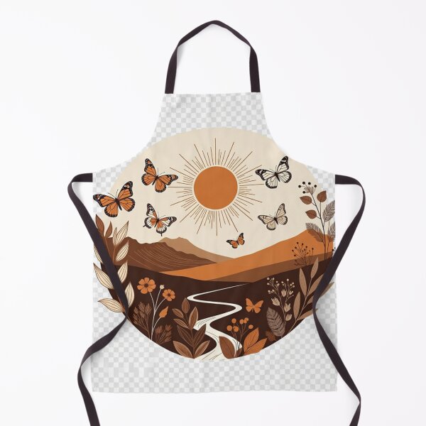 Item preview, Boho Monarch Butterfly Desert Landscape | Warm Sunset Nature Illustration designed and sold by GalleryPeak.