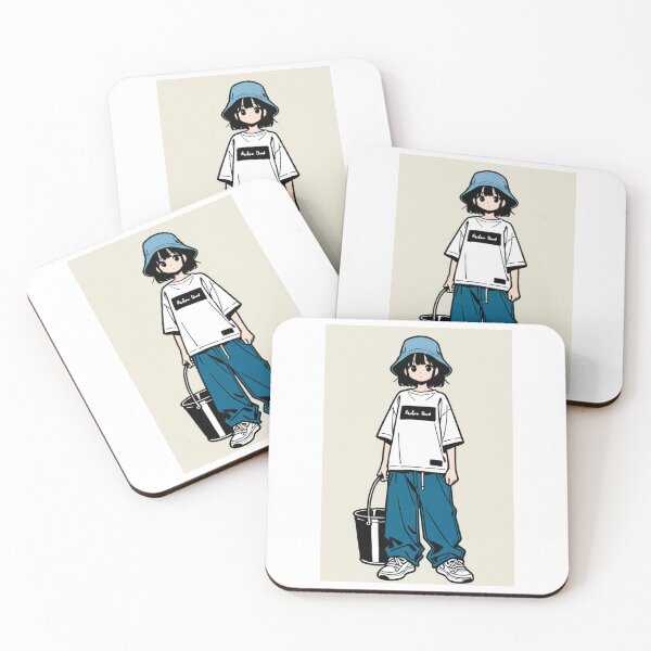 Item preview, Fashion - Man in White Top Bucket Hat Baggy Jeans Streetwear Anime Variant 3 designed and sold by AnimeShin.