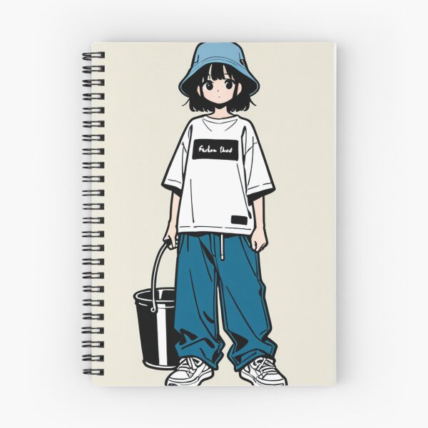 Item preview, Fashion - Man in White Top Bucket Hat Baggy Jeans Streetwear Anime Variant 3 designed and sold by AnimeShin.