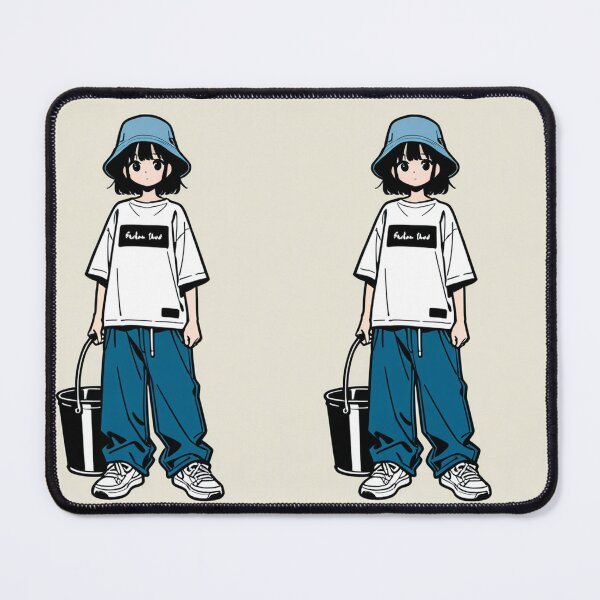Item preview, Fashion - Man in White Top Bucket Hat Baggy Jeans Streetwear Anime Variant 3 designed and sold by AnimeShin.