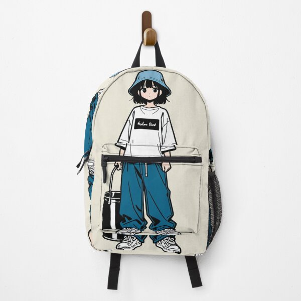 Item preview, Fashion - Man in White Top Bucket Hat Baggy Jeans Streetwear Anime Variant 3 designed and sold by AnimeShin.