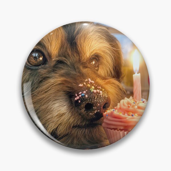 Item preview, Scruffy Dog Looking at a Birthday Cupcake designed and sold by Maria Dryfhout.