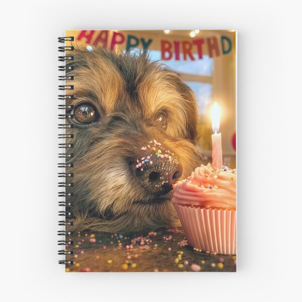 Item preview, Scruffy Dog Looking at a Birthday Cupcake designed and sold by Maria Dryfhout.