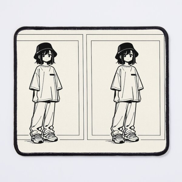 Item preview, Fashion - Man in White Top Bucket Hat Baggy Jeans Streetwear Anime Variant 4 designed and sold by AnimeShin.