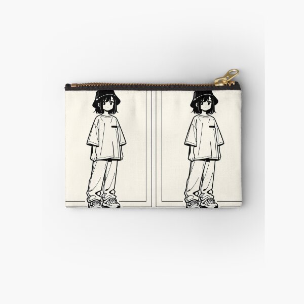Item preview, Fashion - Man in White Top Bucket Hat Baggy Jeans Streetwear Anime Variant 4 designed and sold by AnimeShin.