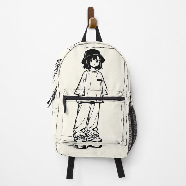 Item preview, Fashion - Man in White Top Bucket Hat Baggy Jeans Streetwear Anime Variant 4 designed and sold by AnimeShin.