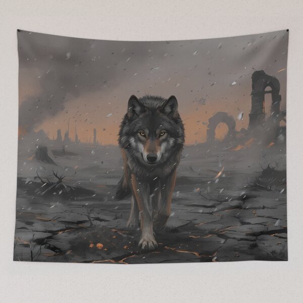 Item preview, Apocalyptic Lone Wolf Ruins Fantasy designed and sold by RkskArt.
