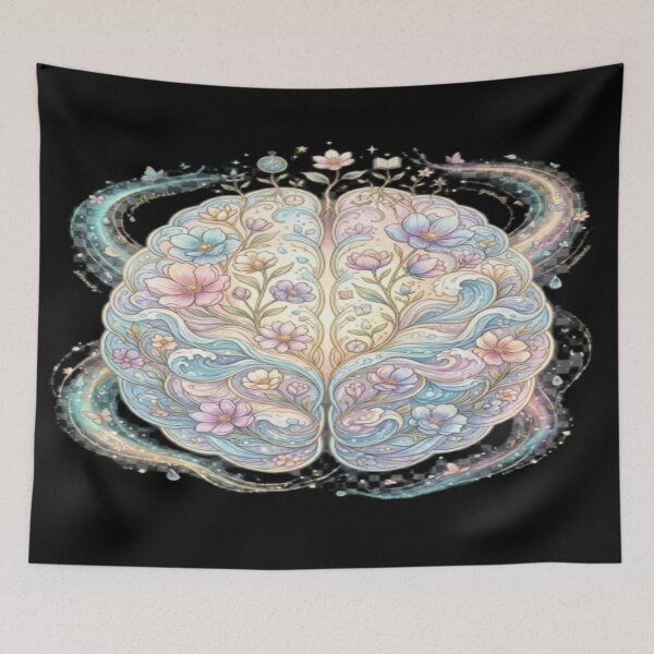 Item preview, Floral Brain Illustration with Artistic Roots designed and sold by DailySparks.