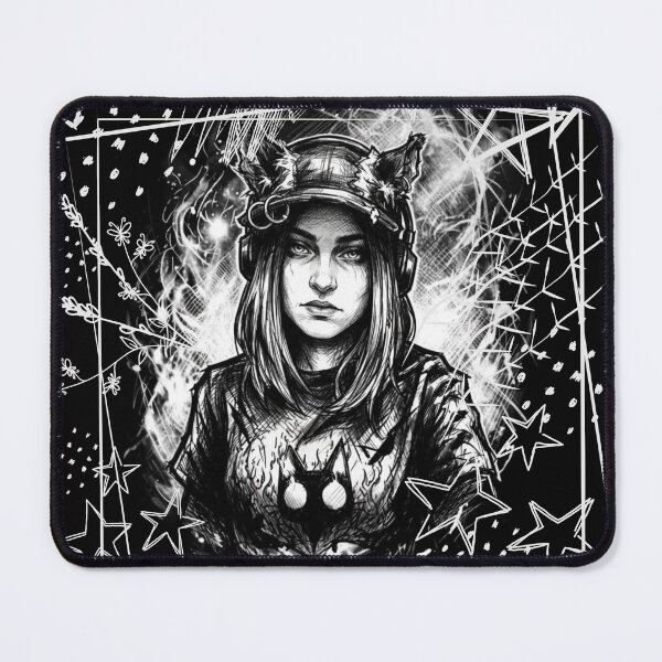 Item preview, Gothic Wolf Ears Portrait Art - Black designed and sold by CaylaTay.