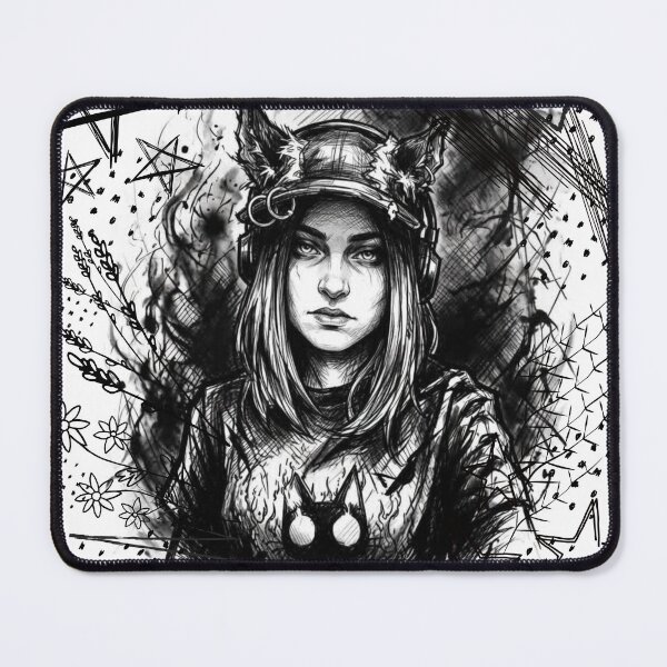 Item preview, Gotihc Wolf Ears Portrait Art - White designed and sold by CaylaTay.