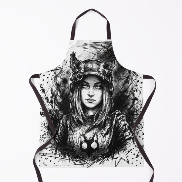 Item preview, Gotihc Wolf Ears Portrait Art - White designed and sold by CaylaTay.
