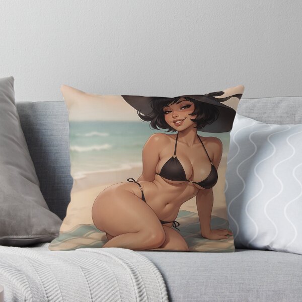 Item preview, Voluptuous Beach Pinup with Sun Hat designed and sold by HappyOops.