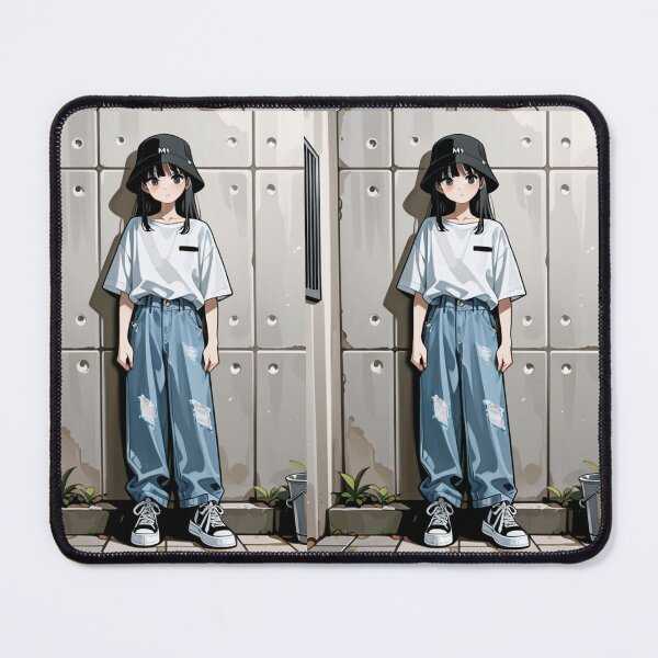Item preview, Fashion - Man in White Top Bucket Hat Baggy Jeans Streetwear Anime designed and sold by AnimeShin.