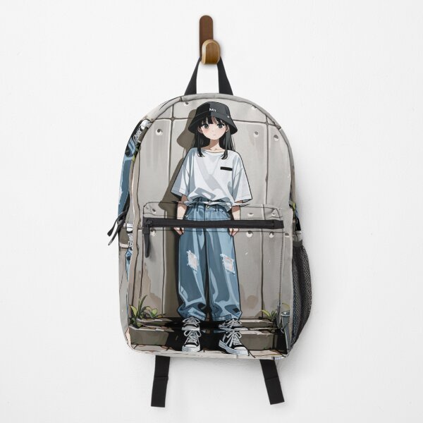 Item preview, Fashion - Man in White Top Bucket Hat Baggy Jeans Streetwear Anime designed and sold by AnimeShin.