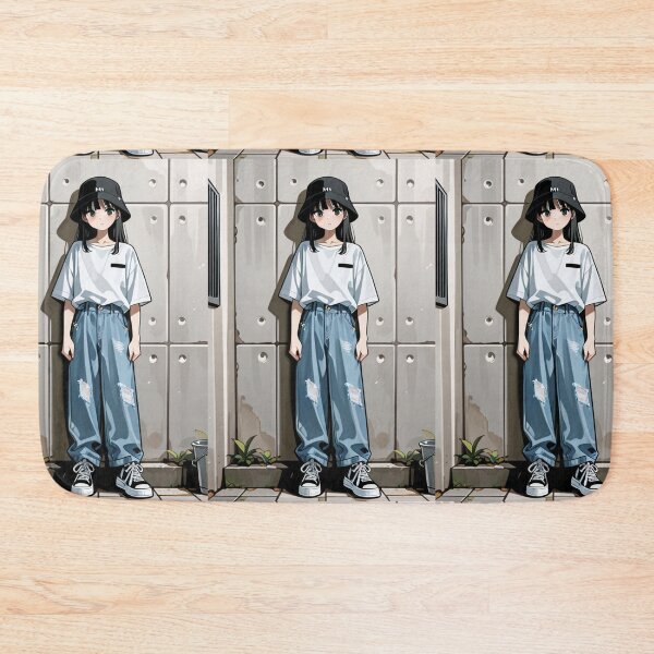 Item preview, Fashion - Man in White Top Bucket Hat Baggy Jeans Streetwear Anime designed and sold by AnimeShin.