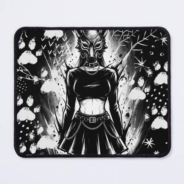 Item preview, Forest Wolf Mask Girl Portrait - Black designed and sold by CaylaTay.