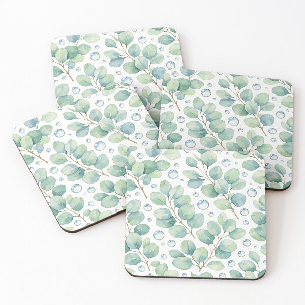 Item preview, Eucalyptus Leaves with Water Bubbles Watercolor Pattern designed and sold by Owcomm.