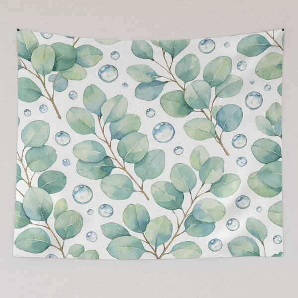 Item preview, Eucalyptus Leaves with Water Bubbles Watercolor Pattern designed and sold by Owcomm.