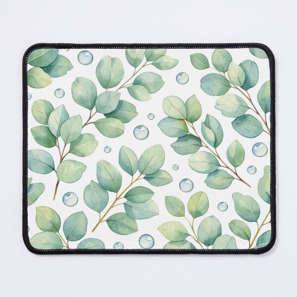 Item preview, Watercolor Eucalyptus Leaves with Soft Dew Drops Pattern designed and sold by Owcomm.