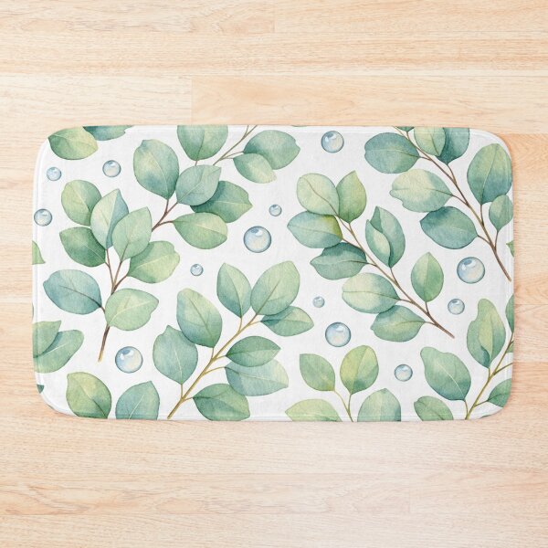 Item preview, Watercolor Eucalyptus Leaves with Soft Dew Drops Pattern designed and sold by Owcomm.