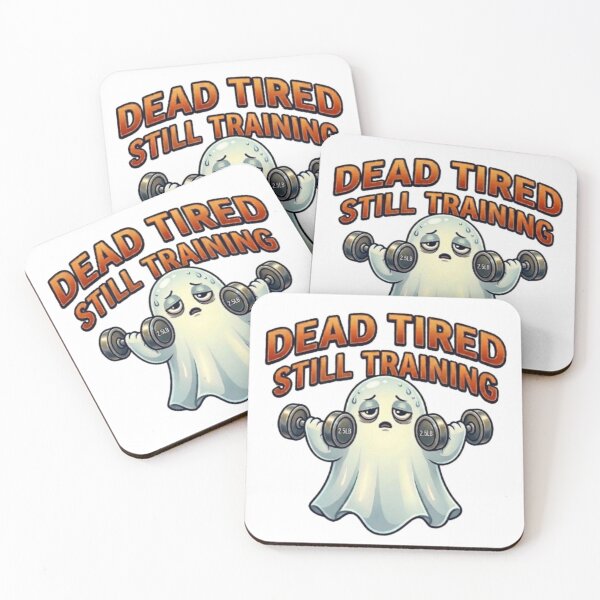 Item preview, Dead Tired Still Training Ghost – Funny Gym and Weightlifting Cartoon designed and sold by Northern Glow Art.