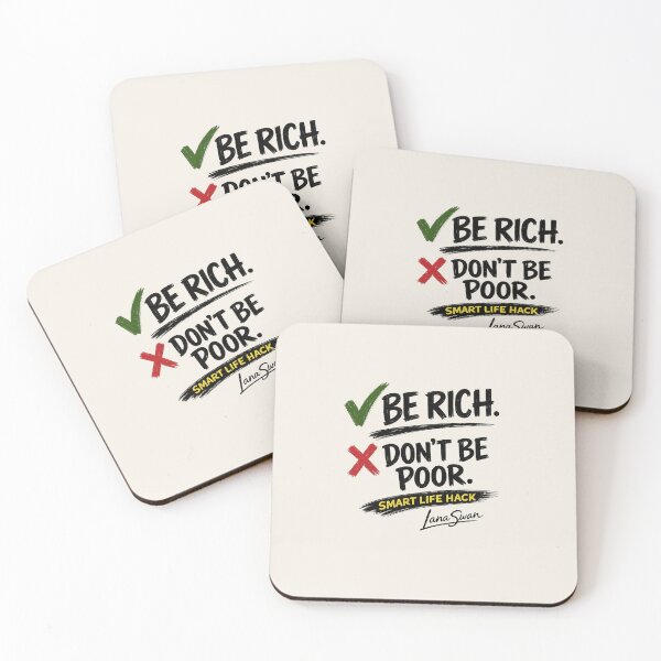 Item preview, BE RICH DON’T BE POOR | Beige Minimalist Humor | Funny Quote Merch designed and sold by Baroness Swan.