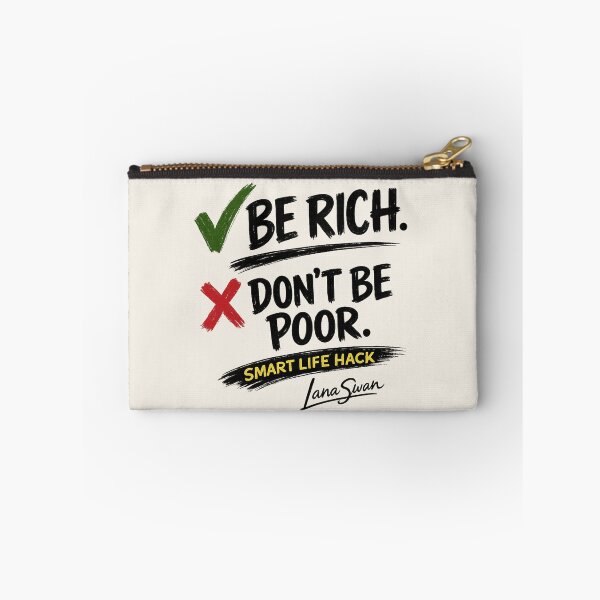 Item preview, BE RICH DON’T BE POOR | Beige Minimalist Humor | Funny Quote Merch designed and sold by BlueberrySwan.