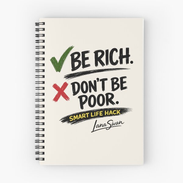 Item preview, BE RICH DON’T BE POOR | Beige Minimalist Humor | Funny Quote Merch designed and sold by BlueberrySwan.