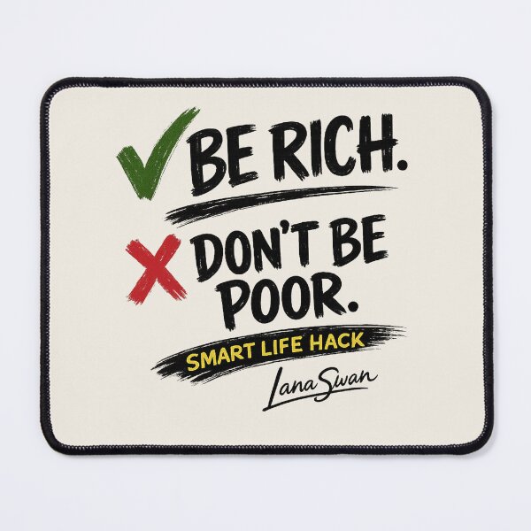 Item preview, BE RICH DON’T BE POOR | Beige Minimalist Humor | Funny Quote Merch designed and sold by BlueberrySwan.
