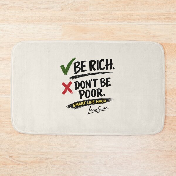 Item preview, BE RICH DON’T BE POOR | Beige Minimalist Humor | Funny Quote Merch designed and sold by BlueberrySwan.