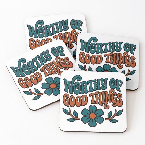Item preview, Worthy Of Good Things — Retro Groovy Affirmation designed and sold by PlushFutura.