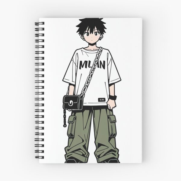 Item preview, Fashion - Man in White Top Cargo Pants Chain Wallet Streetwear Anime Variant 2 designed and sold by AnimeShin.