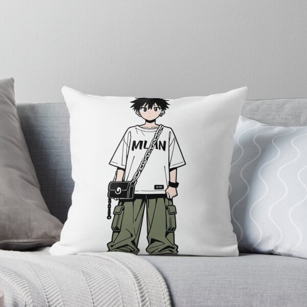 Item preview, Fashion - Man in White Top Cargo Pants Chain Wallet Streetwear Anime Variant 2 designed and sold by AnimeShin.