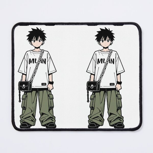 Item preview, Fashion - Man in White Top Cargo Pants Chain Wallet Streetwear Anime Variant 2 designed and sold by AnimeShin.