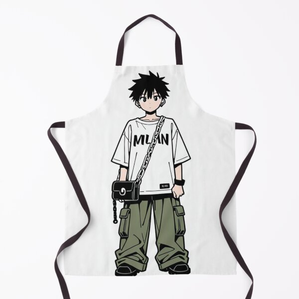 Item preview, Fashion - Man in White Top Cargo Pants Chain Wallet Streetwear Anime Variant 2 designed and sold by AnimeShin.